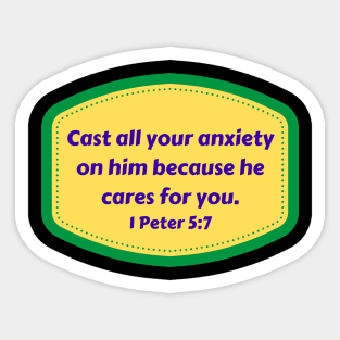 Bible Verse 1 Peter 5:7 Sticker